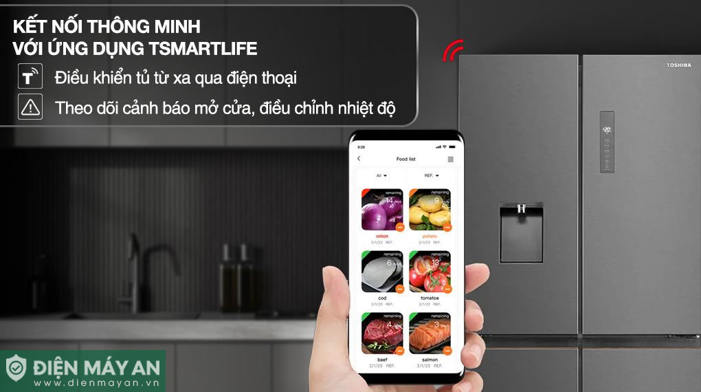 Tủ Lạnh Toshiba Inverter 471 lít Multi Door GR-RF606WI-PMV(60)-AG